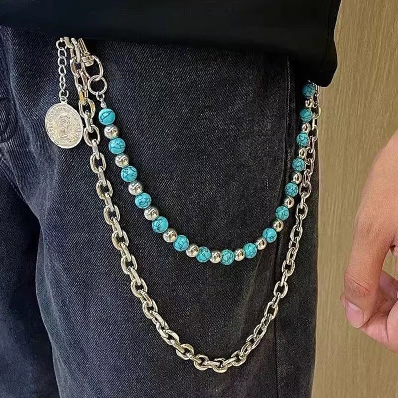 Women'S Jeans Accessories Chain - Portachiavi a catena con perline a