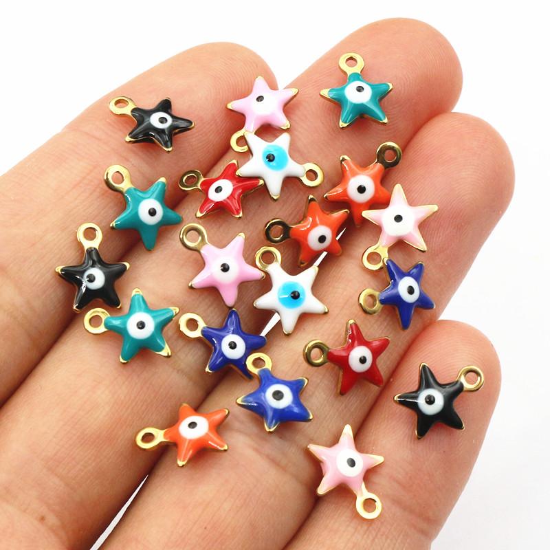 Evil Eye Bracelet - 20 pz 10x8.5mm smalto Evil Eyes