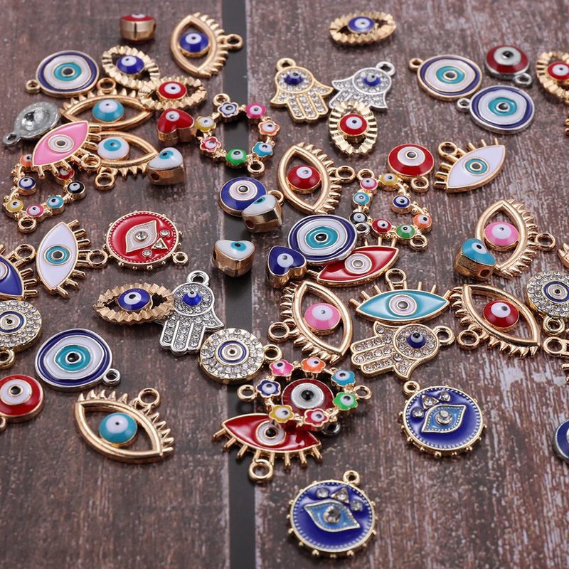 Evil Eye Bracelet - 30 pz Mix Lega Colorato Smalto