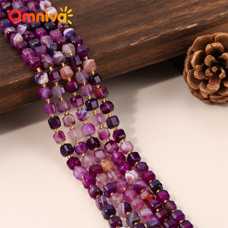 Women Accessories In Wholesale - Pietra di agata viola naturale, perline