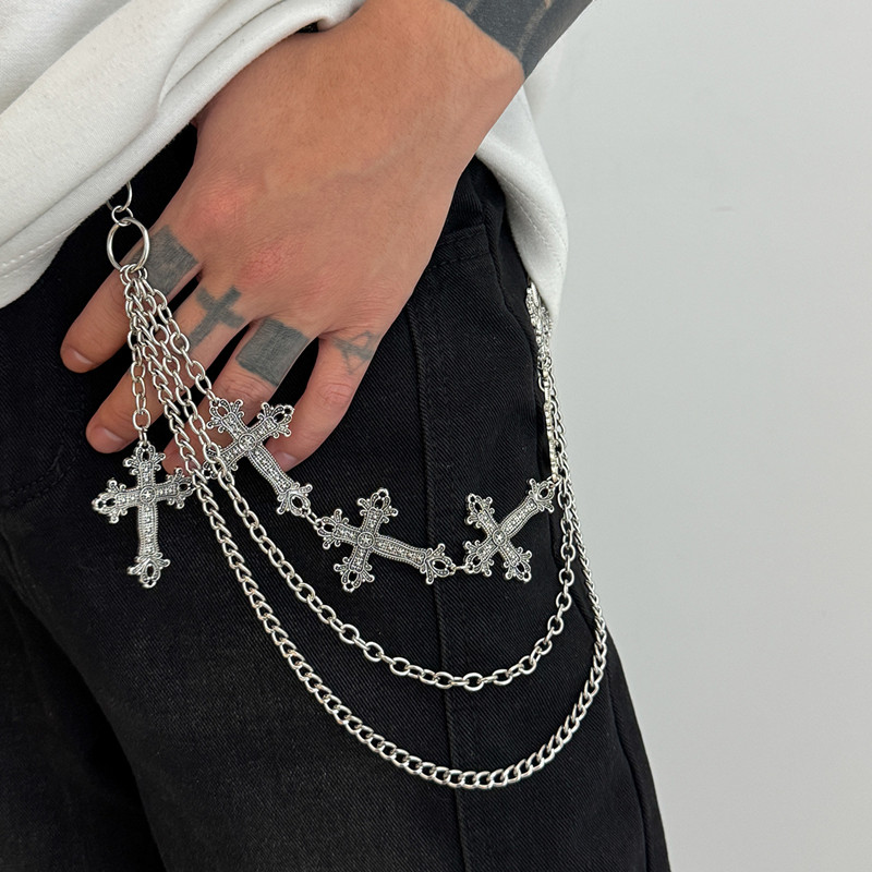 Women'S Jeans Accessories Chain - Moda punk pantaloni in metallo catena