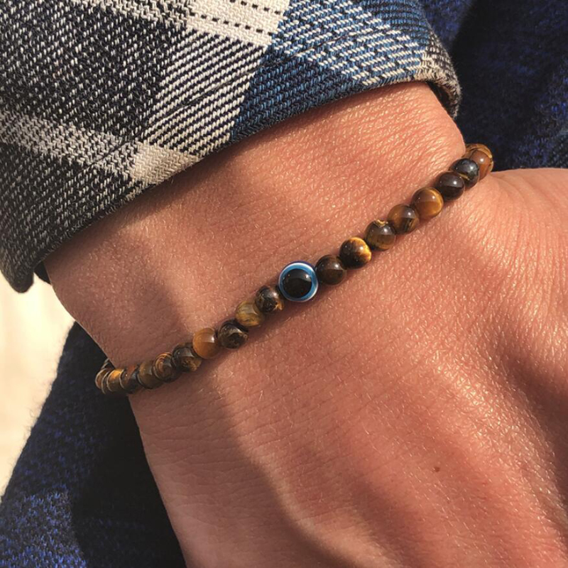 Evil Eye Bracelet - Bracciale da moto minimalista da uomo
