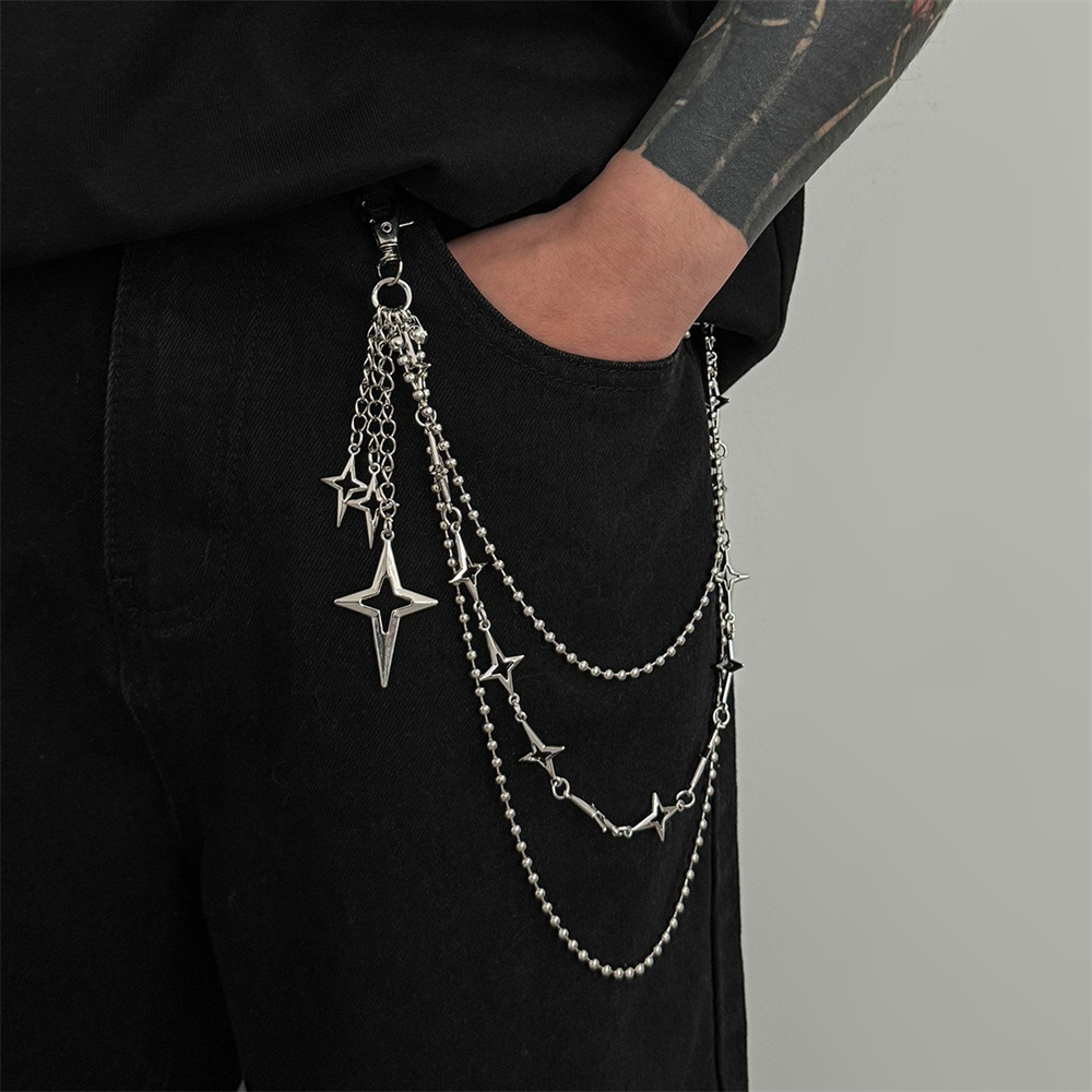 Women'S Jeans Accessories Chain - Catena per Pantaloni Punk Multistrato con
