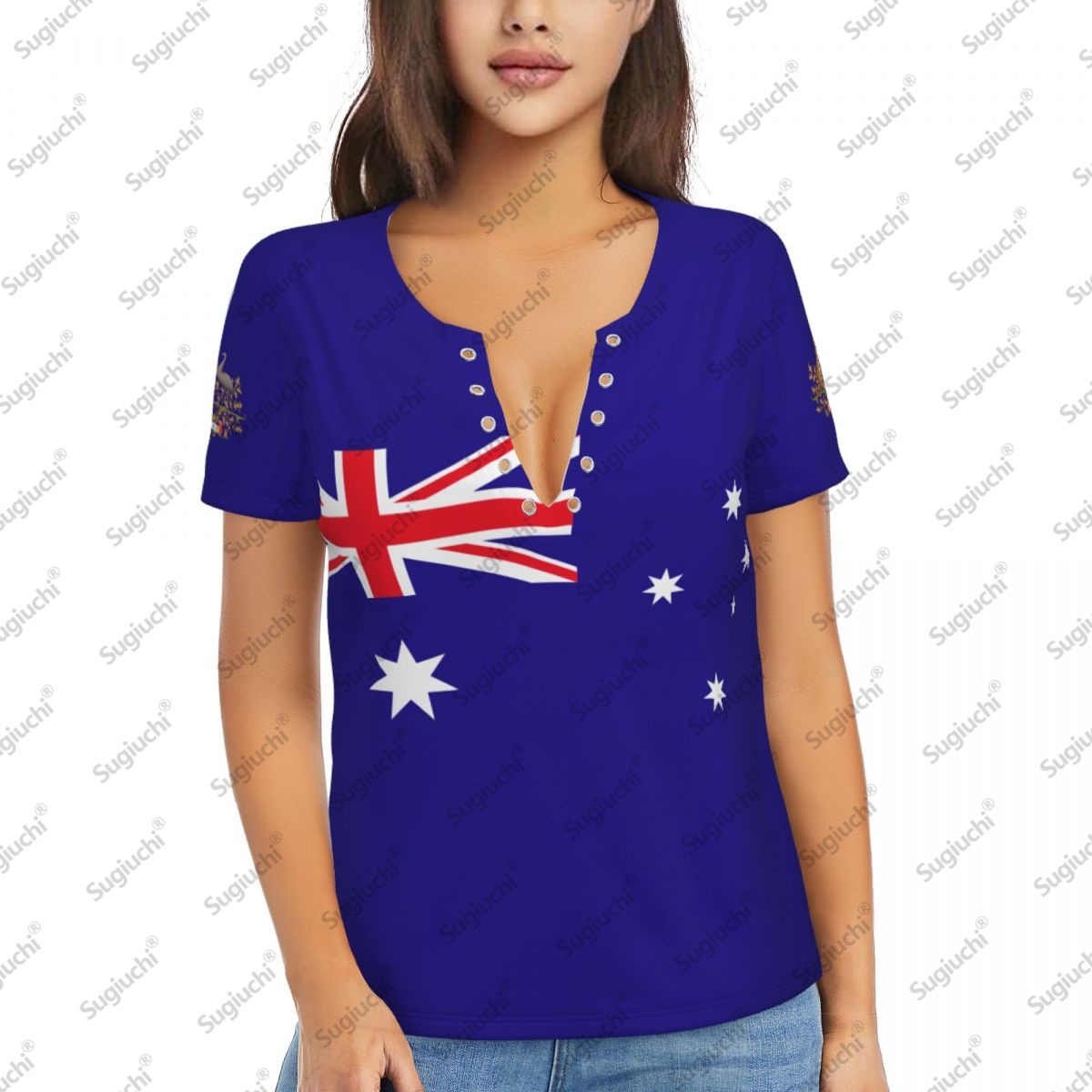 Women'S Accessories Australia - 2025 Australia Bandiera Sexy Profondo Scollo