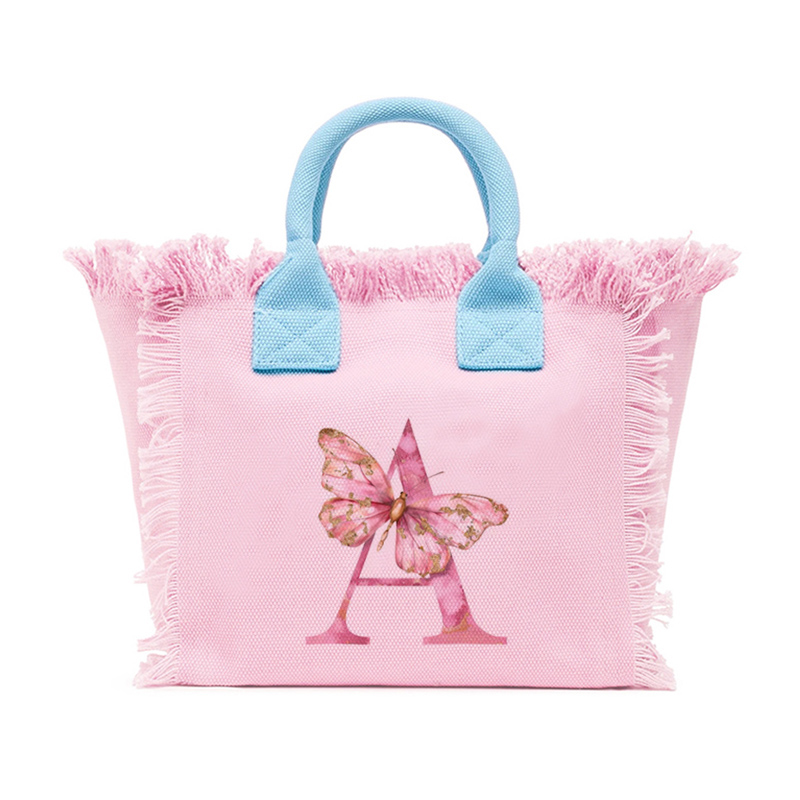 Women'S Accessories Handbags - Borsa da Spiaggia Rosa con Lettere