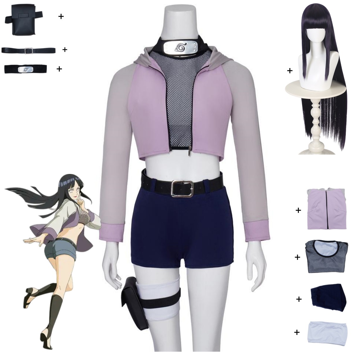 Anime Hyuga Hinata Costume Cos - Women Accessories Pack recensione e prezzo